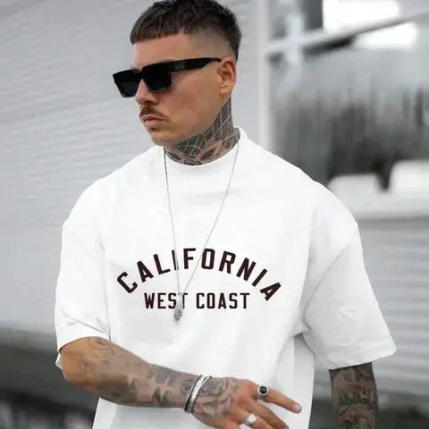 T-shirt Summer New Fashion Men's English Letter Printing Pattern