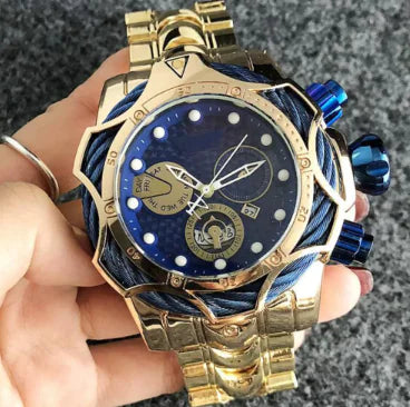 Golden Waterproof Quartz Luxury  Watch