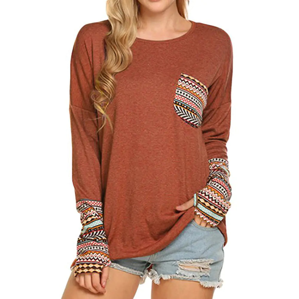 Patchwork Long Sleeve Women's Fashion