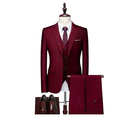 Pure Color Men's Business Suit